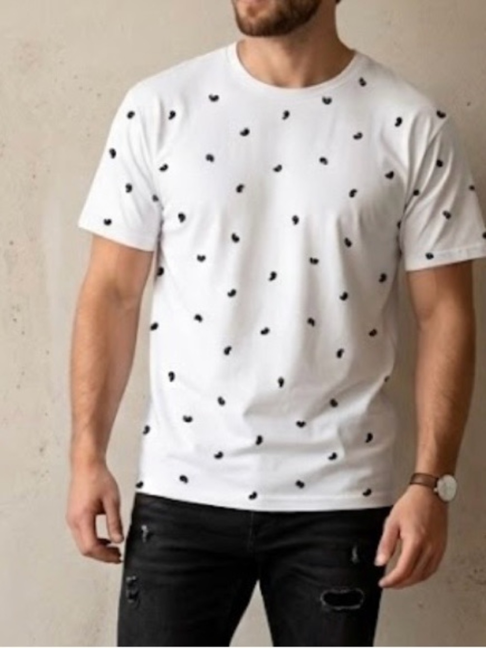 Univibe White Short Sleeve Tee with Black Size XXL
